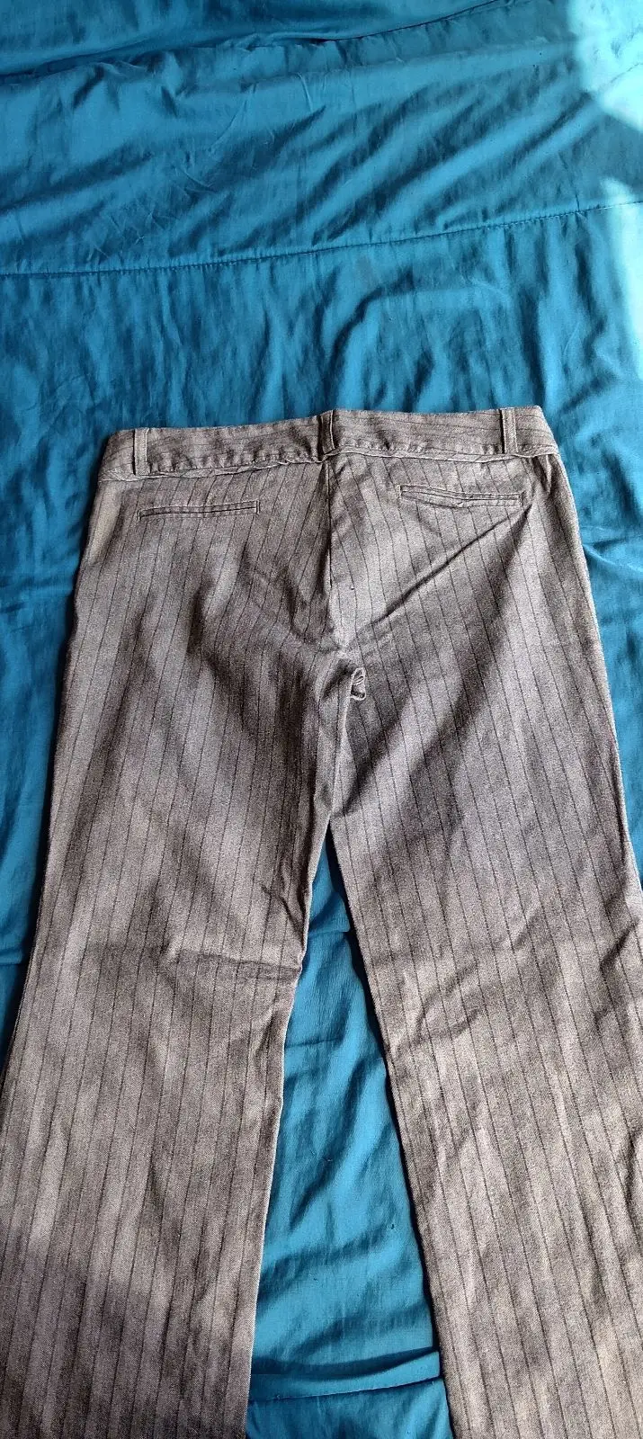 Beige Pinstripe Trousers