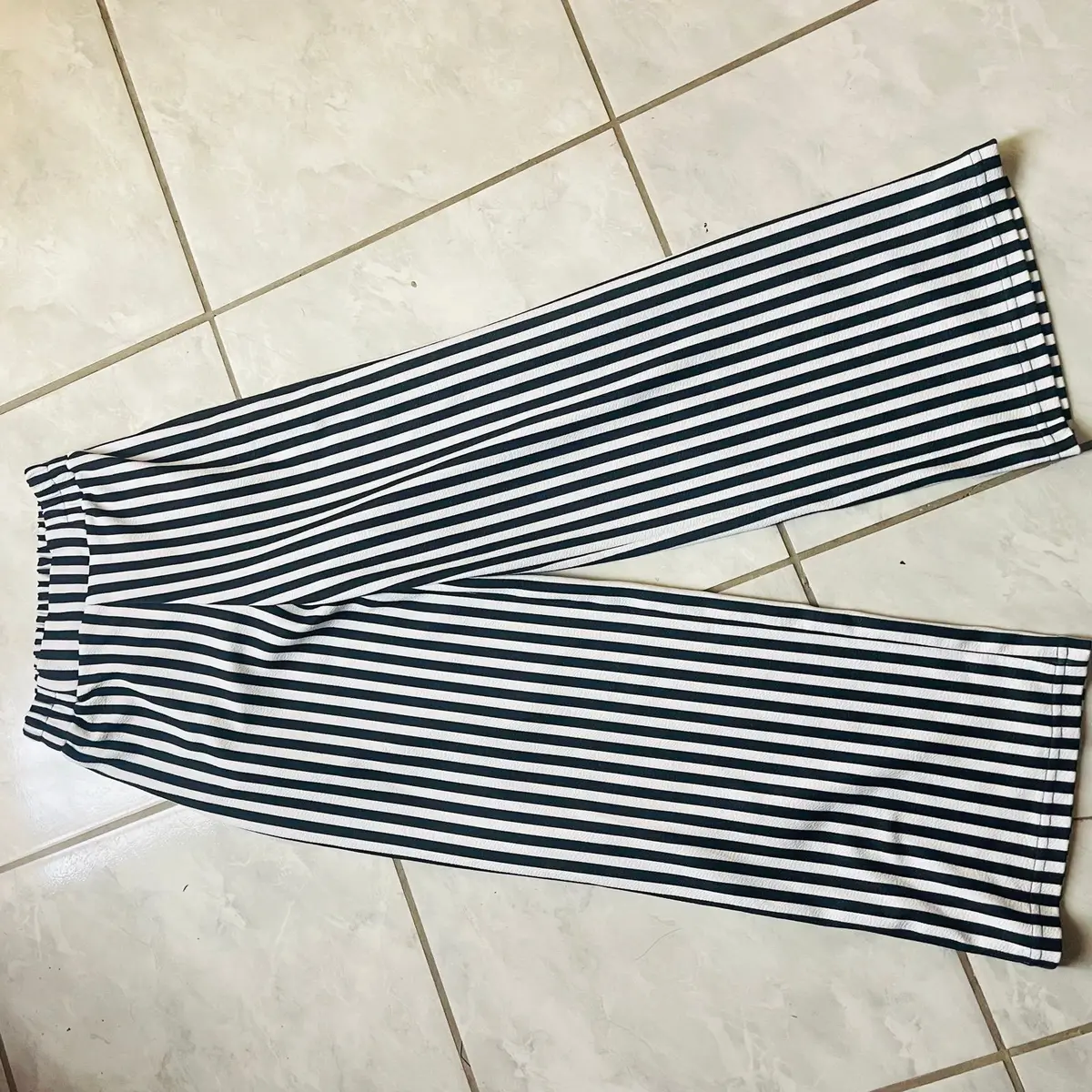 Mr Price Black and White Striped Wide-Leg Pants