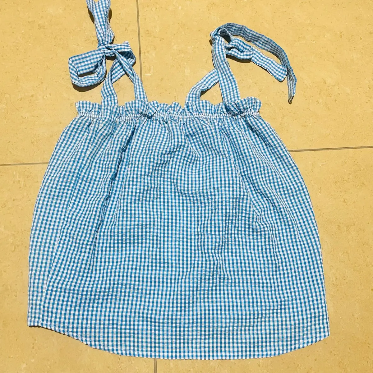 Mr Price Blue Gingham Tie-Strap Top