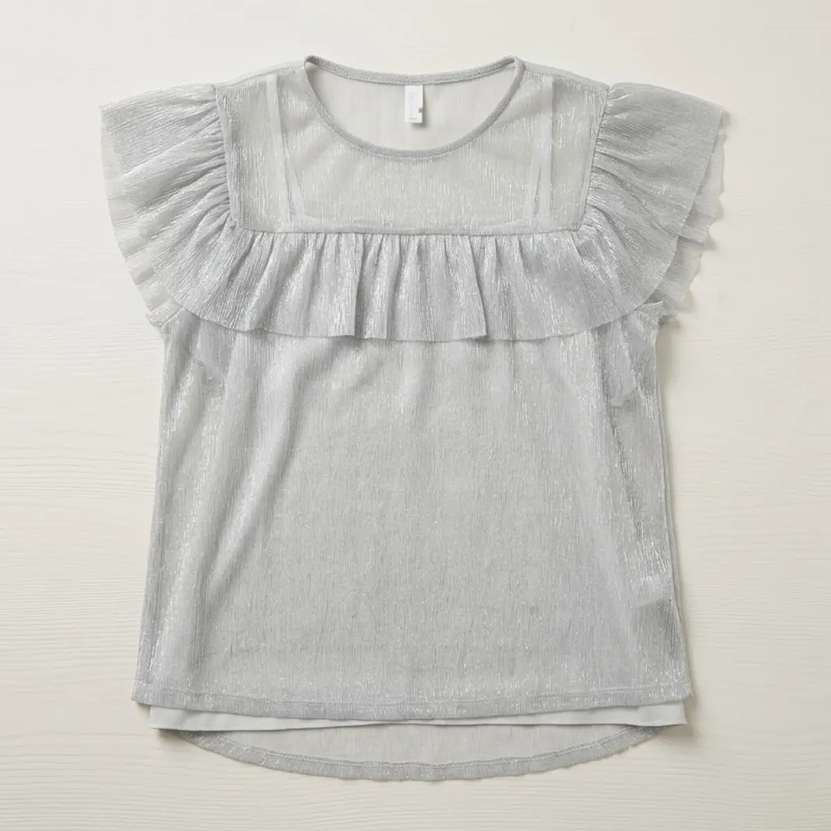 Foschini Silver Ruffle Metallic Top