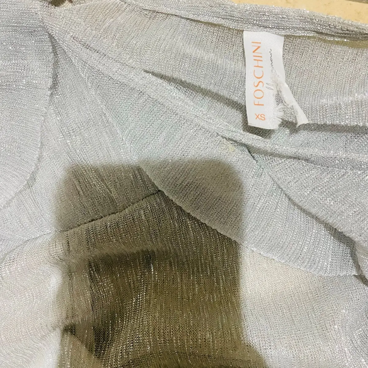Foschini Silver Ruffle Metallic Top