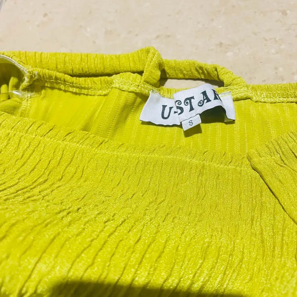 Yellow Ribbed Two-Piece Midi Skirt Set