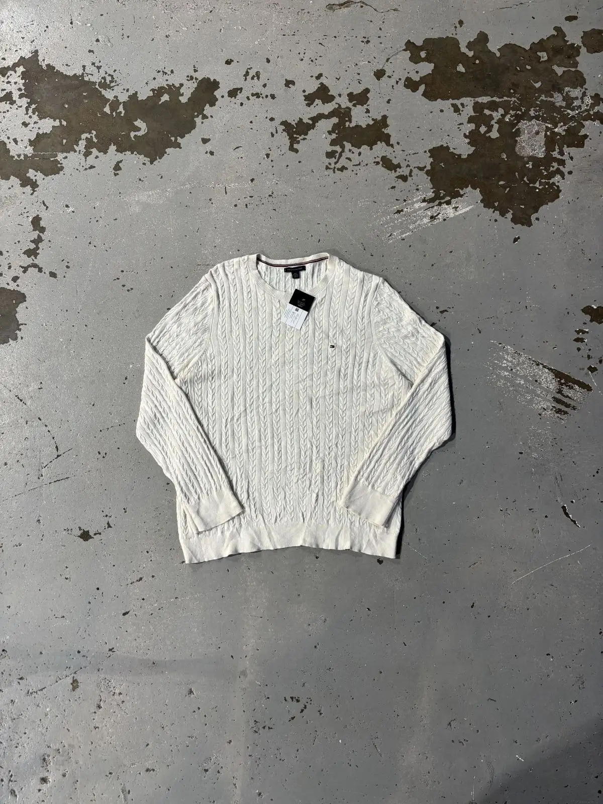 Tommy Hilfiger Cream Cable-Knit Sweater
