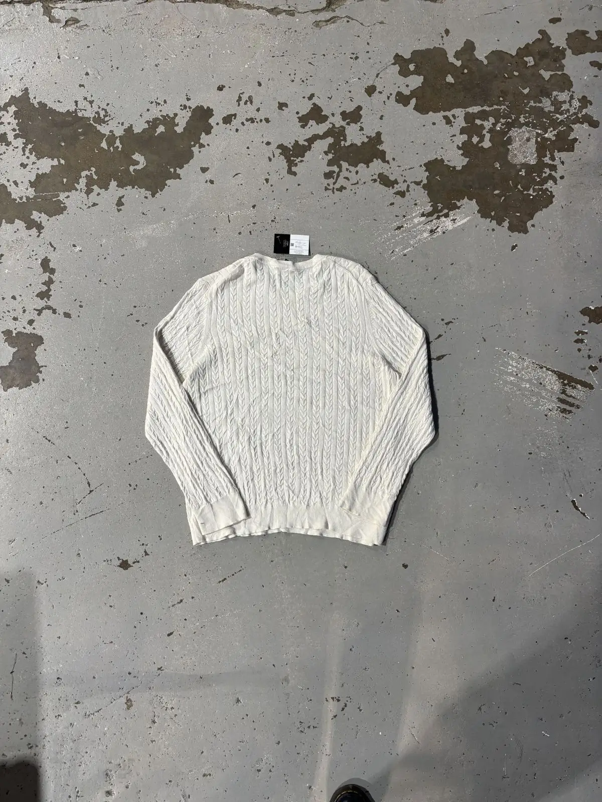 Tommy Hilfiger Cream Cable-Knit Sweater