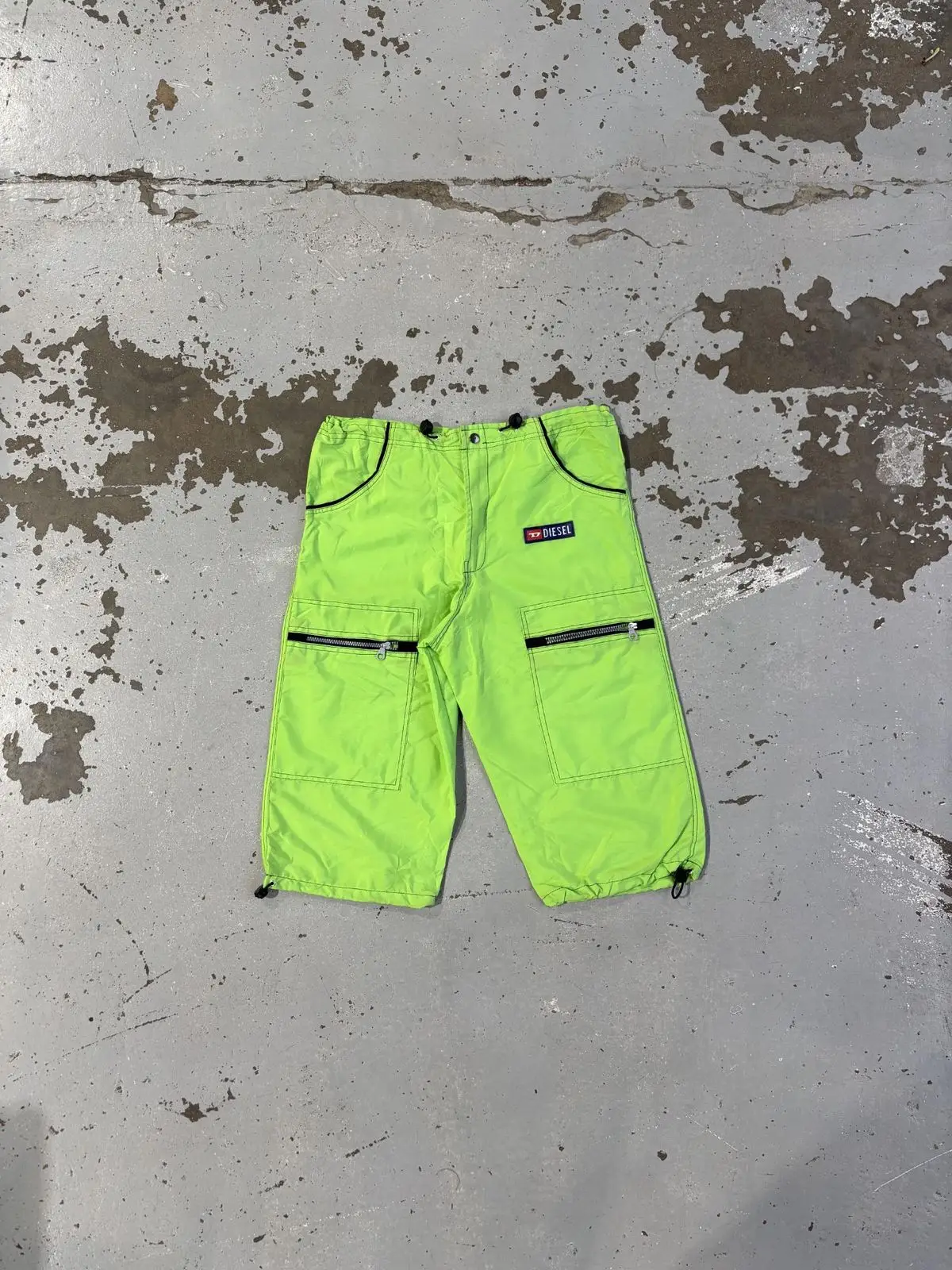 Diesel Neon Green Cargo Shorts