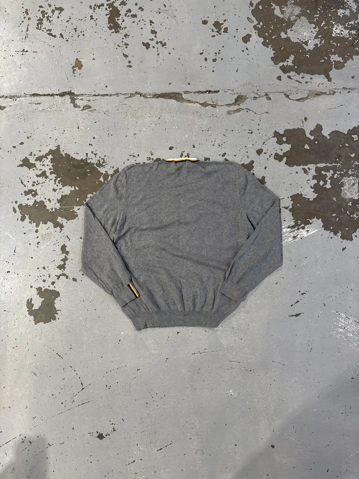 Lacoste Grey Knit Sweater with Contrast Collar