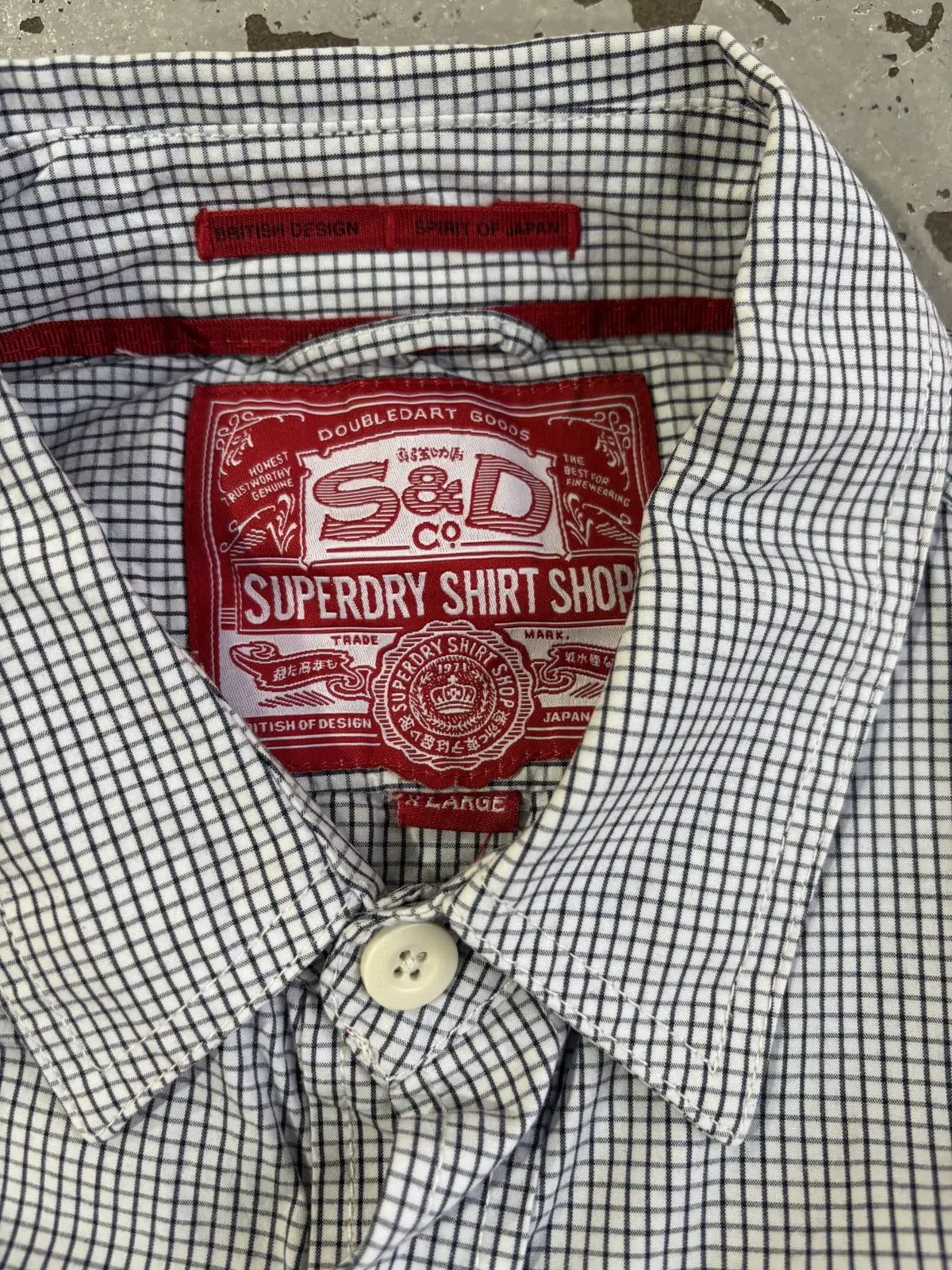 Superdry Long Sleeve Check Shirt Light Blue