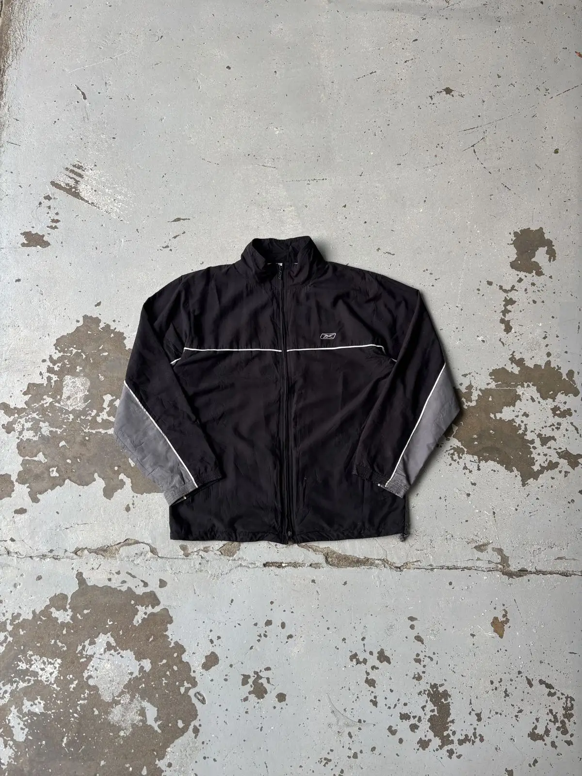 Reebok Black Track Jacket with Grey Panels XL
