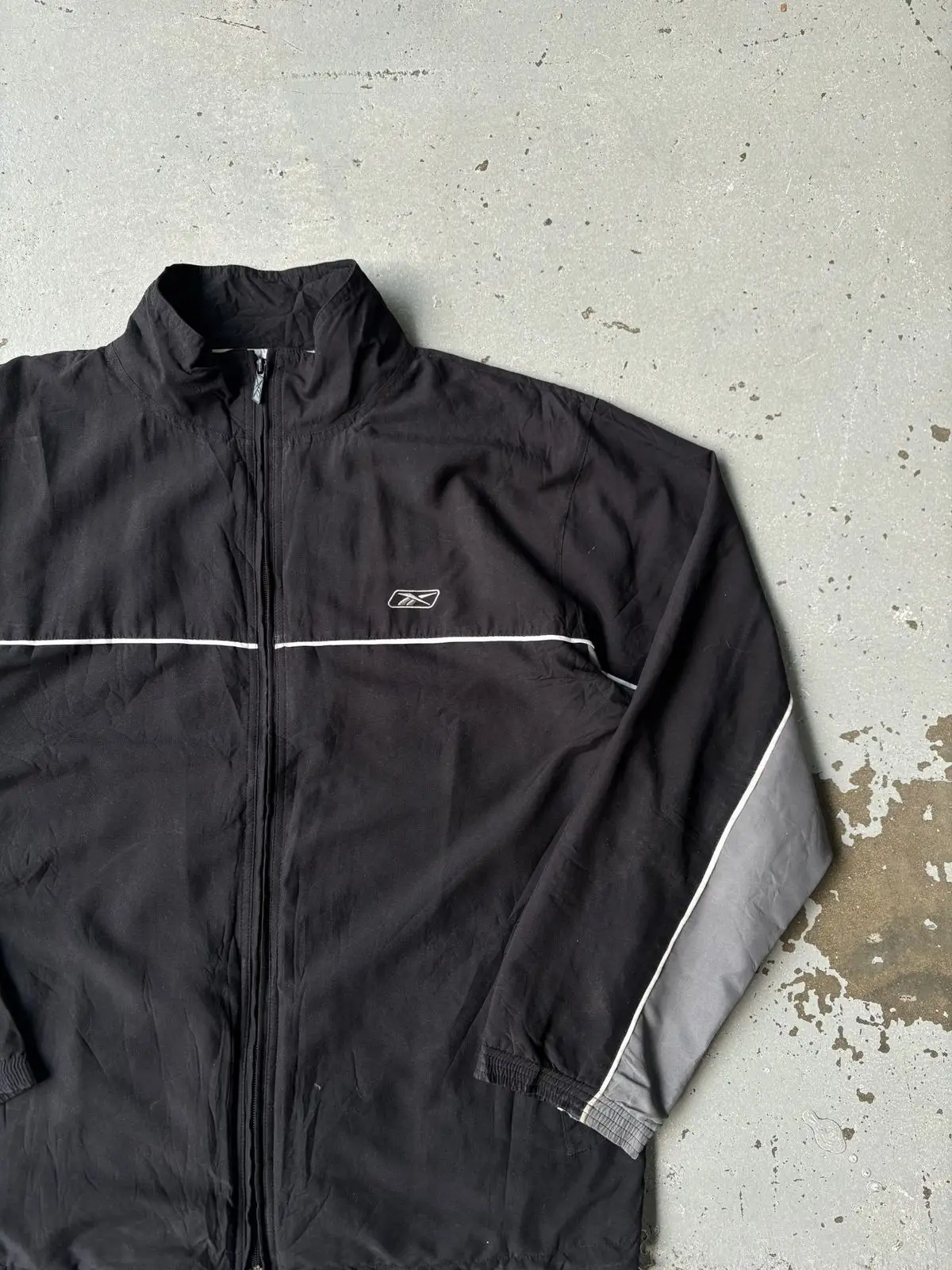Reebok Black Track Jacket with Grey Panels XL
