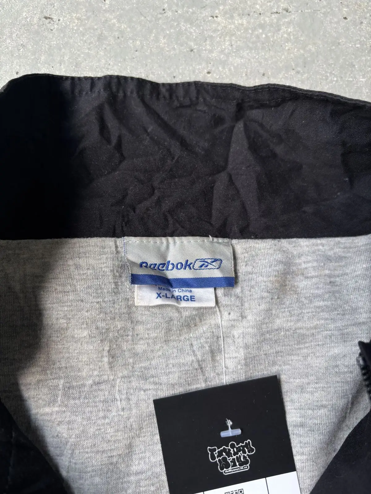 Reebok Black Track Jacket with Grey Panels XL