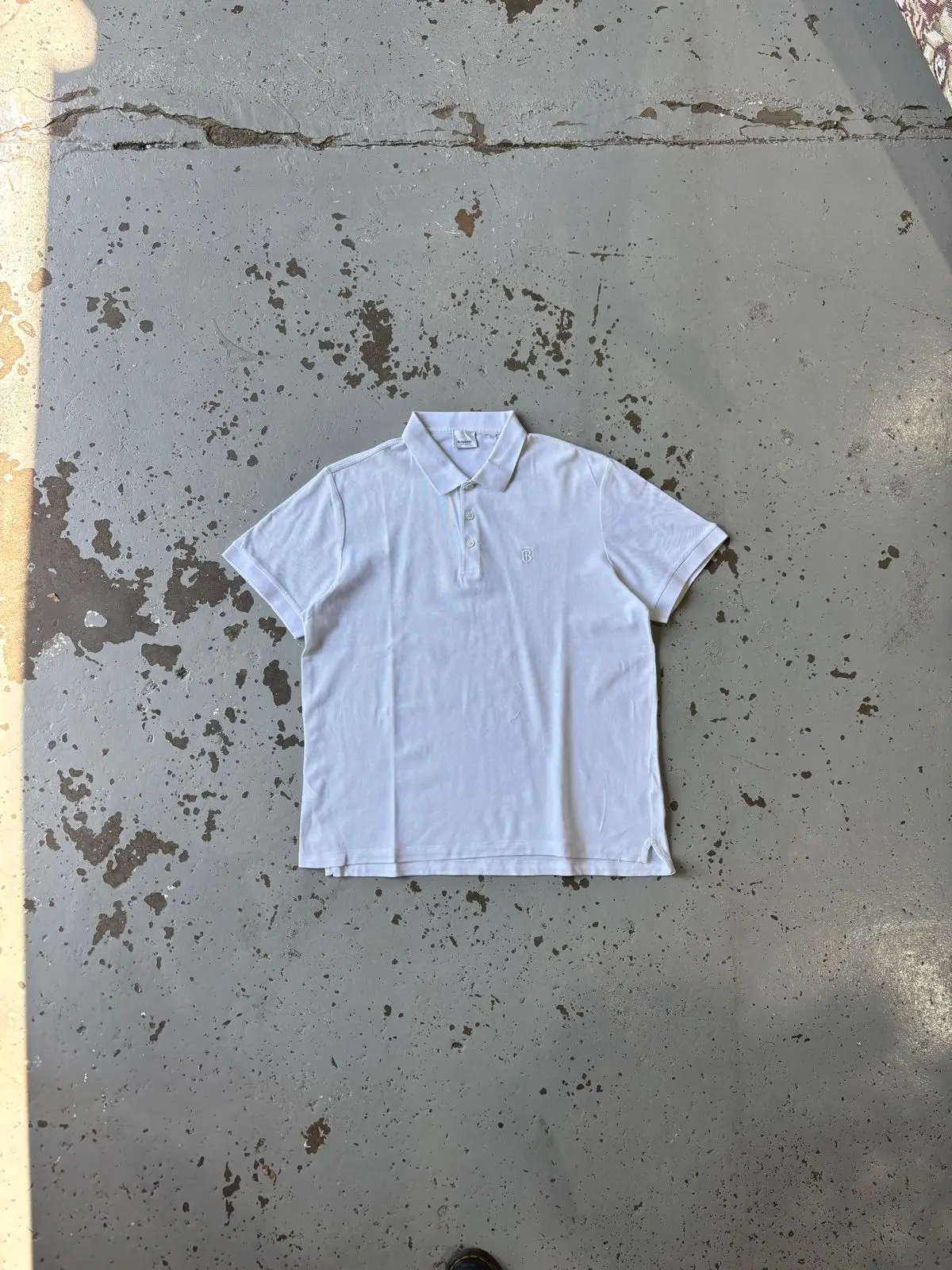 Burberry White Polo Shirt XL