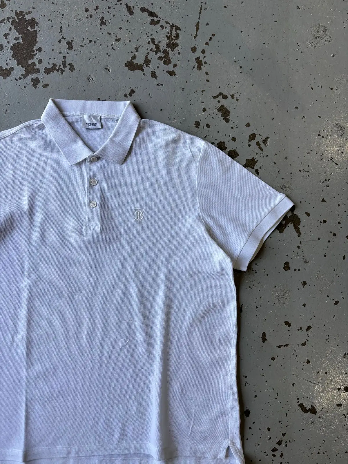 Burberry White Polo Shirt XL