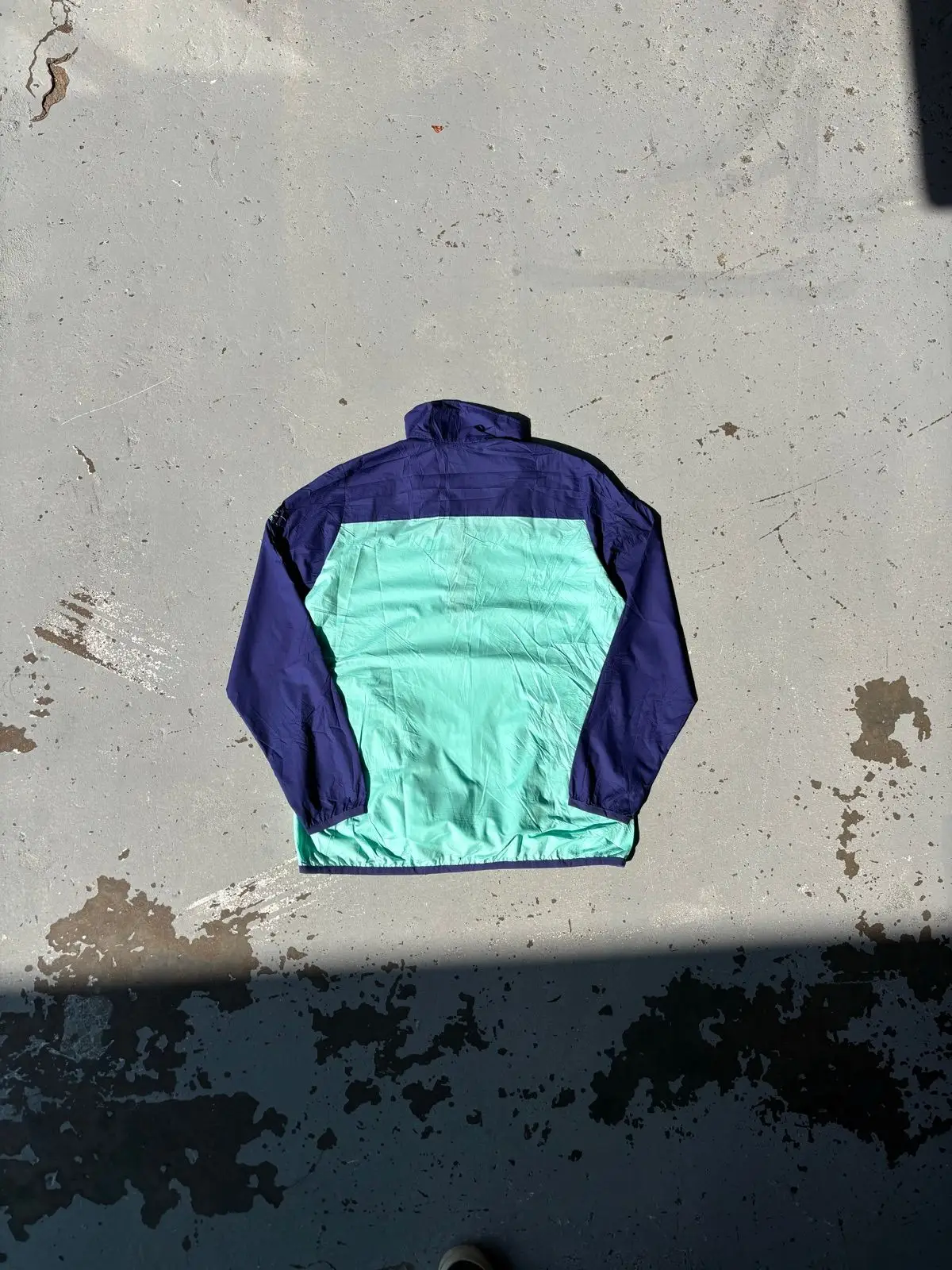 Ancora Blue and Mint Green Half-Zip Windbreaker