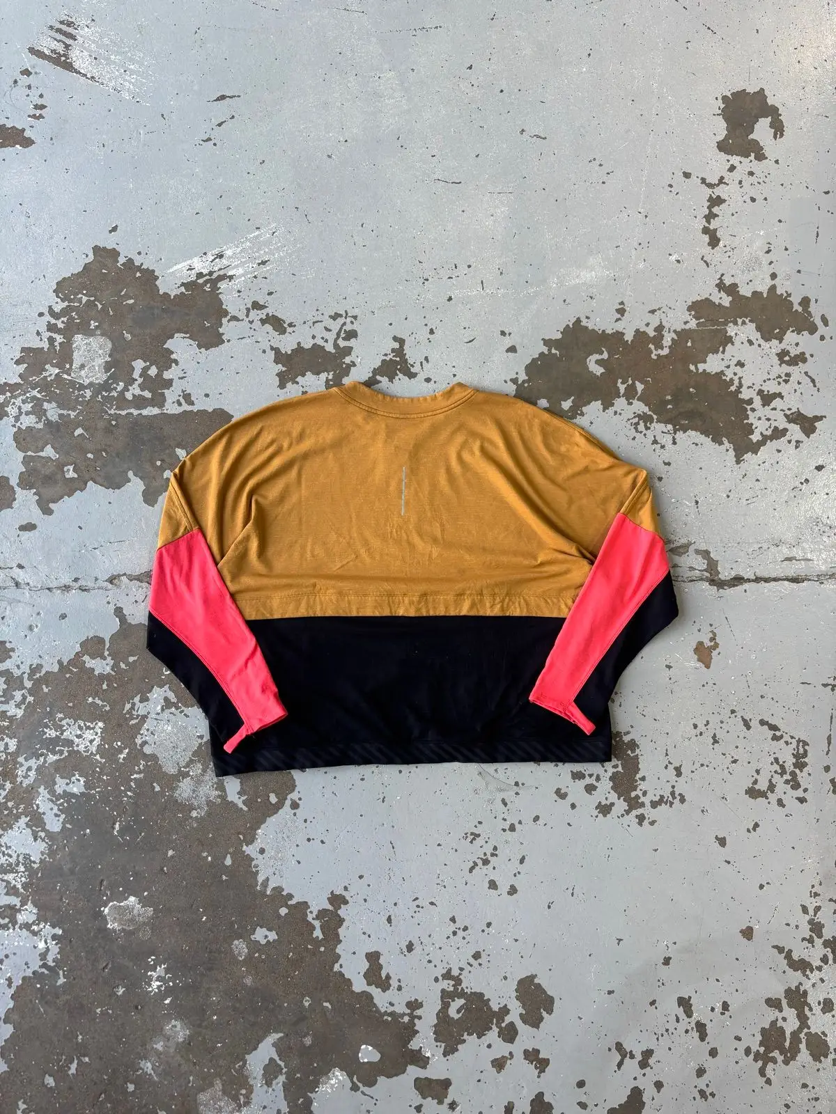 Nike Long Sleeve Running Top Mustard Pink Black