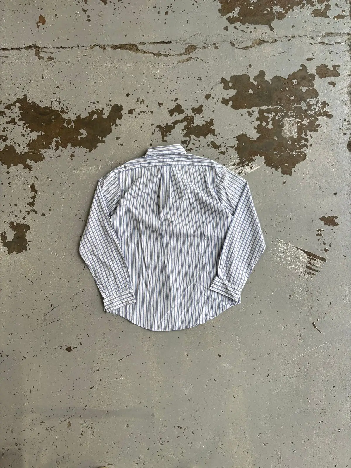 Ralph Lauren Blue and White Striped Long Sleeve Button Down Shirt