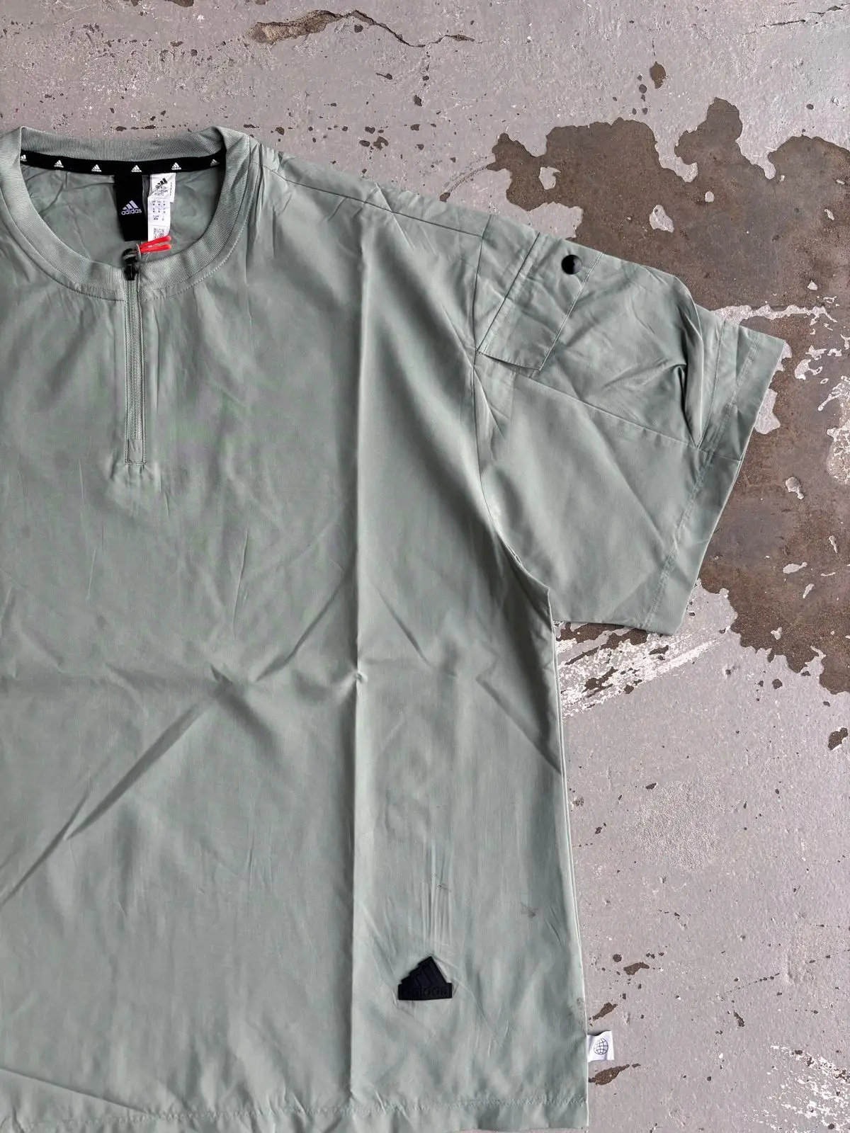 Adidas Sage Green Short-Sleeve Top