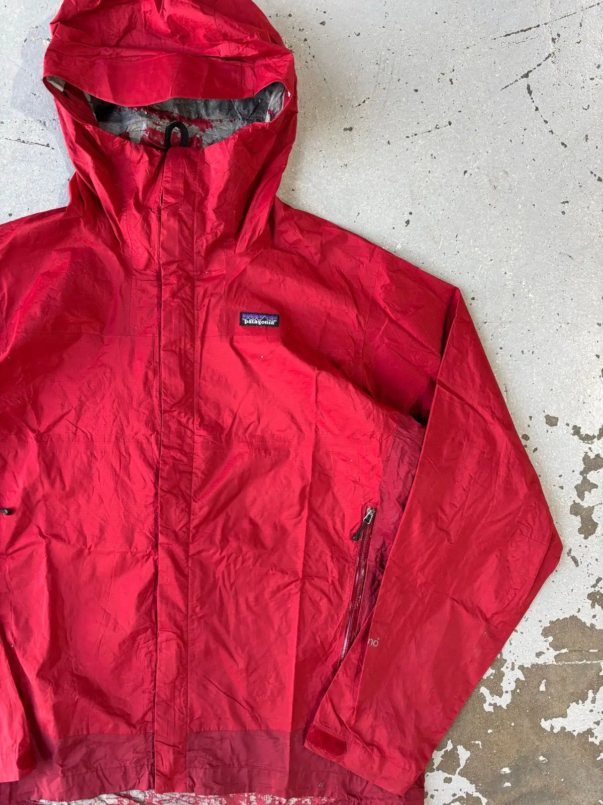 Patagonia Red Waterproof Hooded Jacket