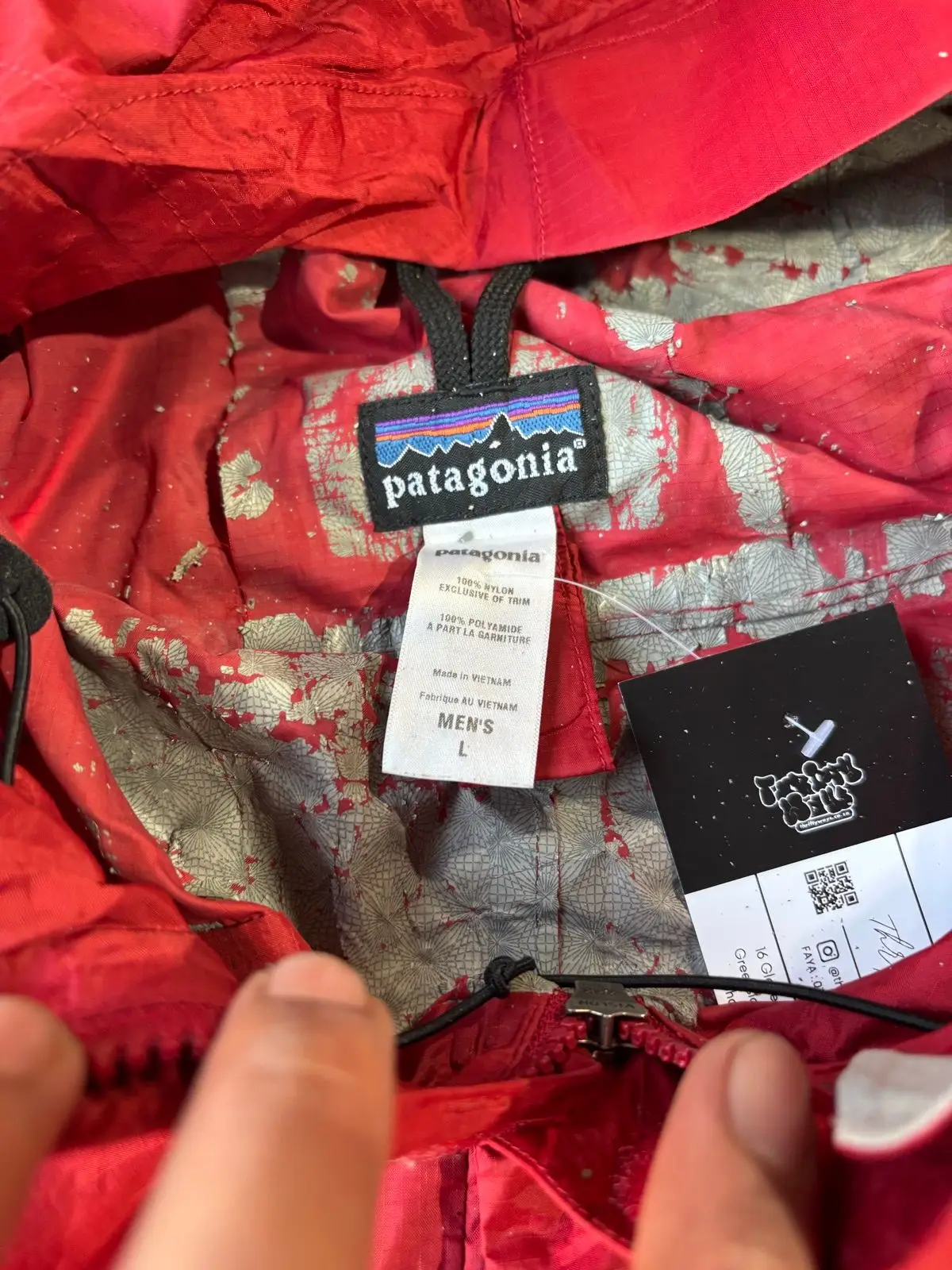 Patagonia Red Waterproof Hooded Jacket