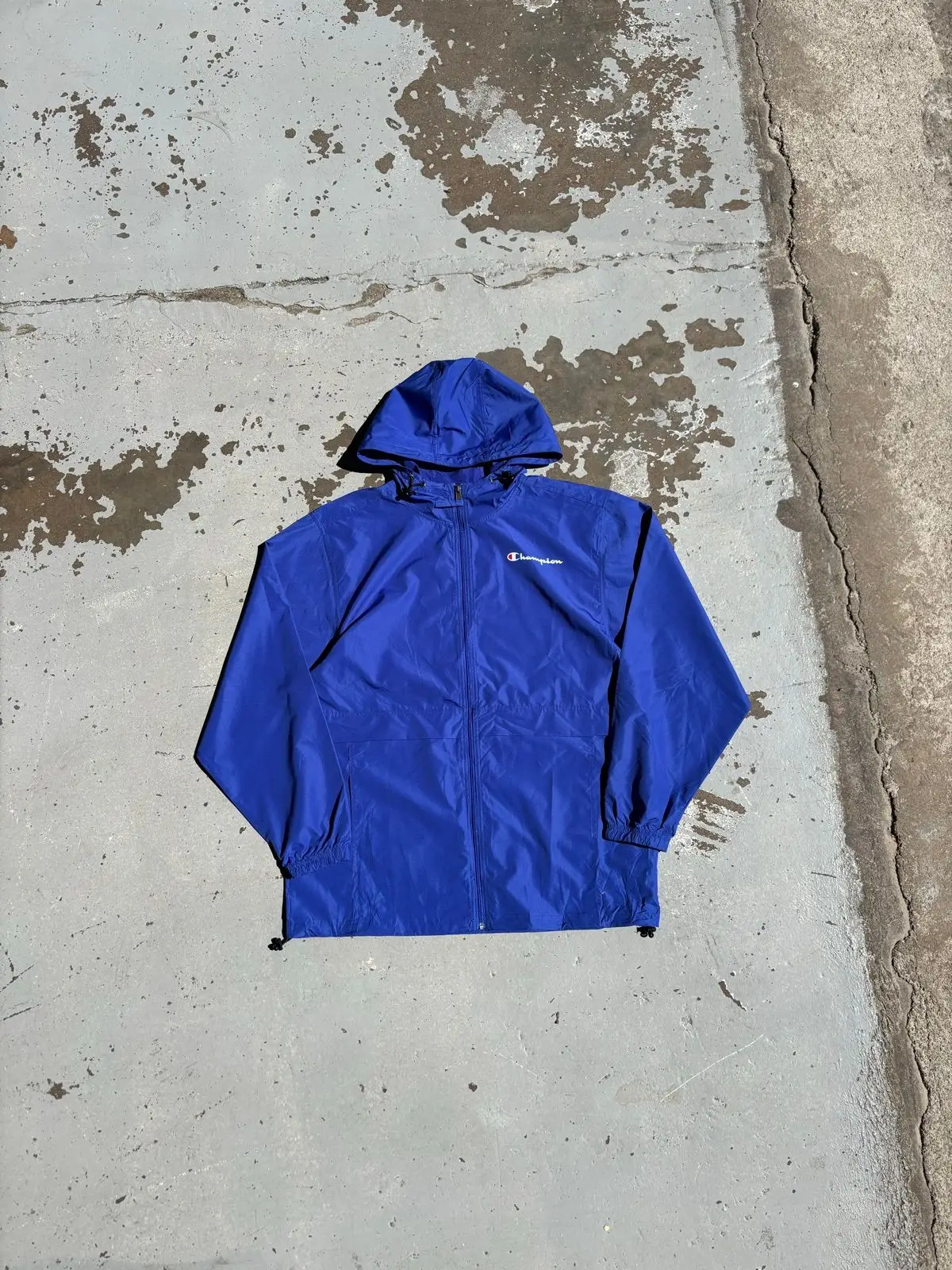 Champion Blue Hooded Windbreaker Jacket