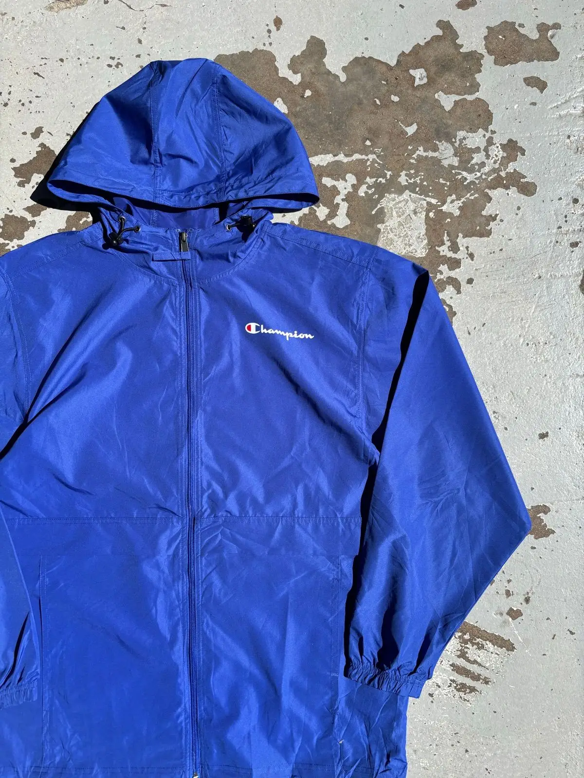 Champion Blue Hooded Windbreaker Jacket