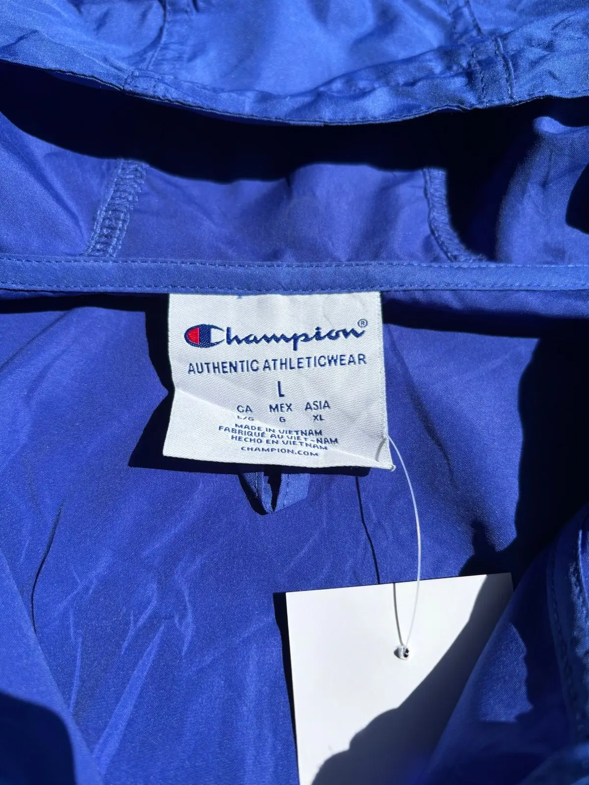 Champion Blue Hooded Windbreaker Jacket