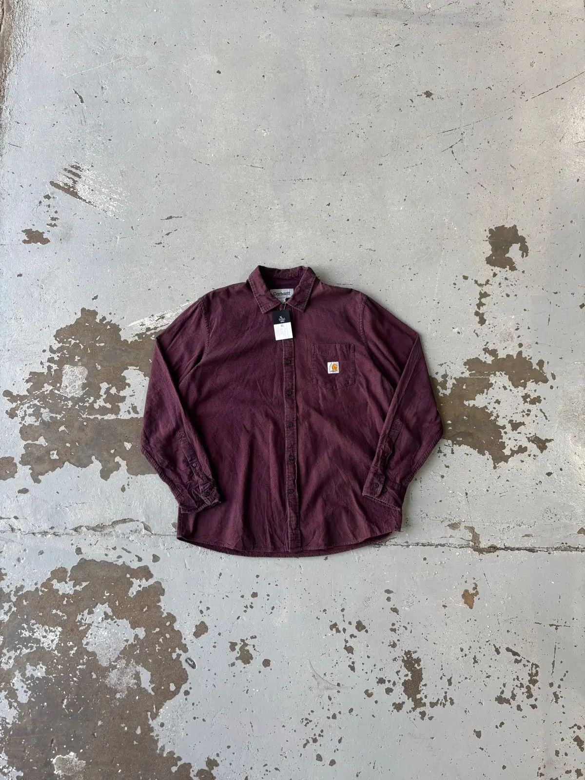 Carhartt Long Sleeve Button-Up Shirt Maroon