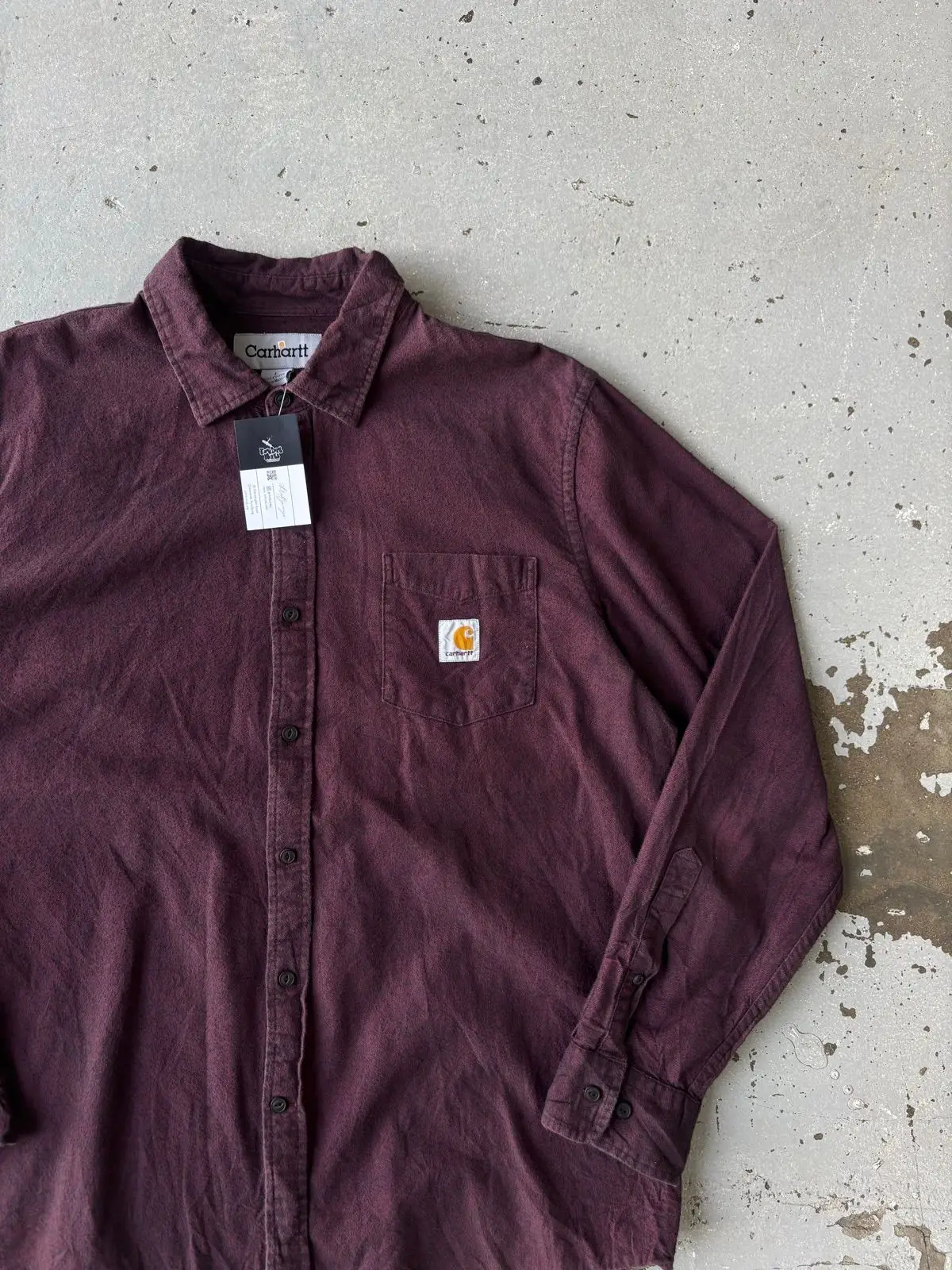 Carhartt Long Sleeve Button-Up Shirt Maroon