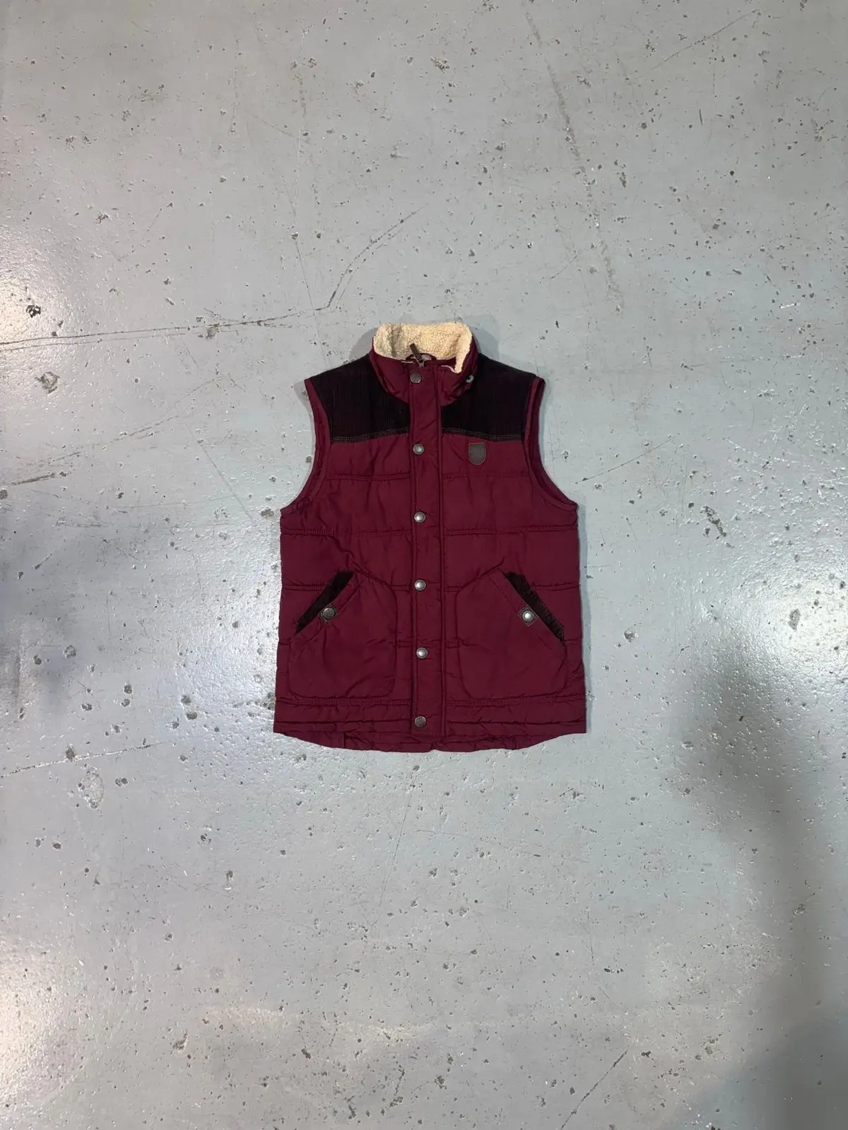 Diesel Quilted Puffer Vest Maroon