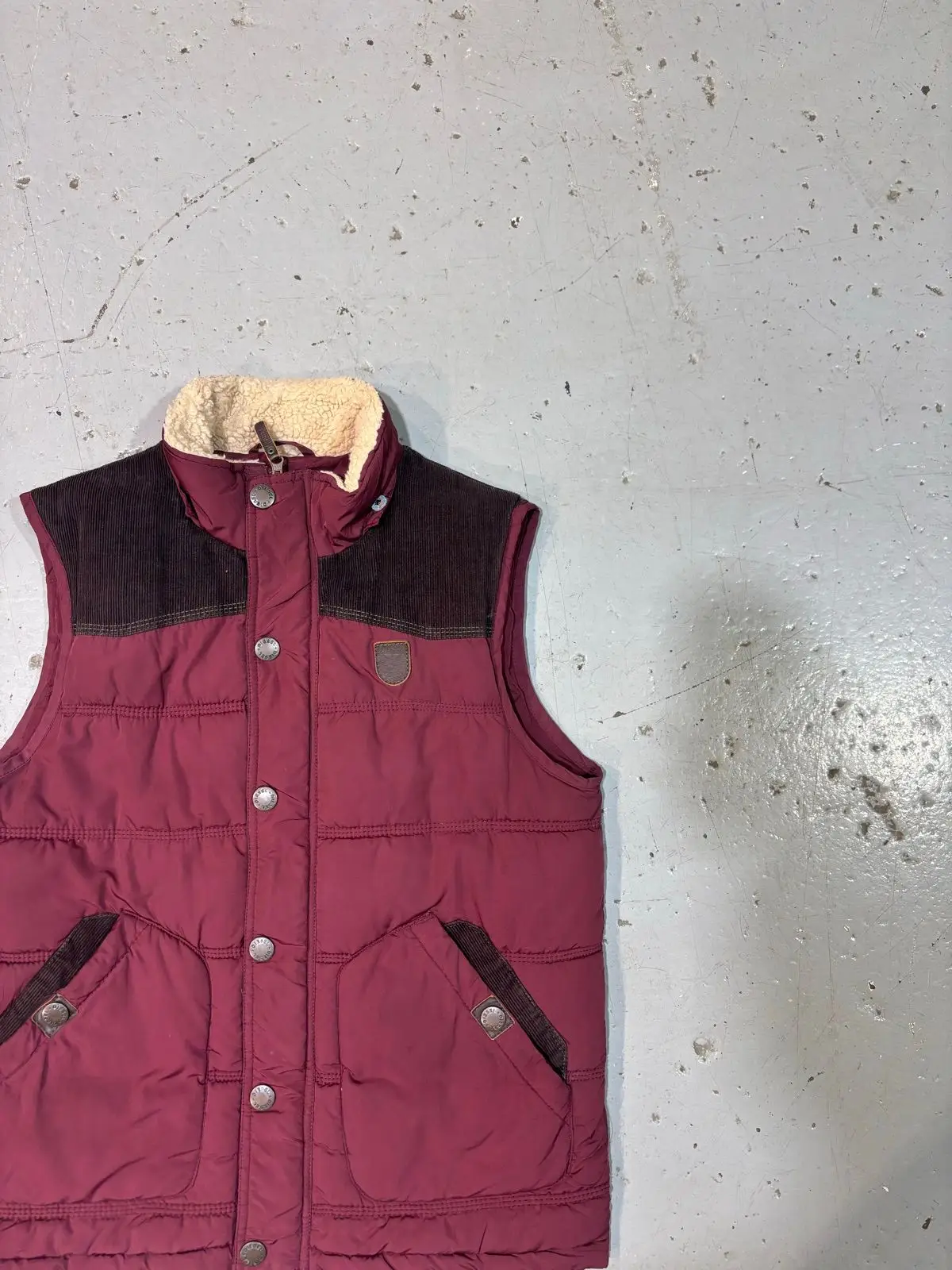 Diesel Quilted Puffer Vest Maroon