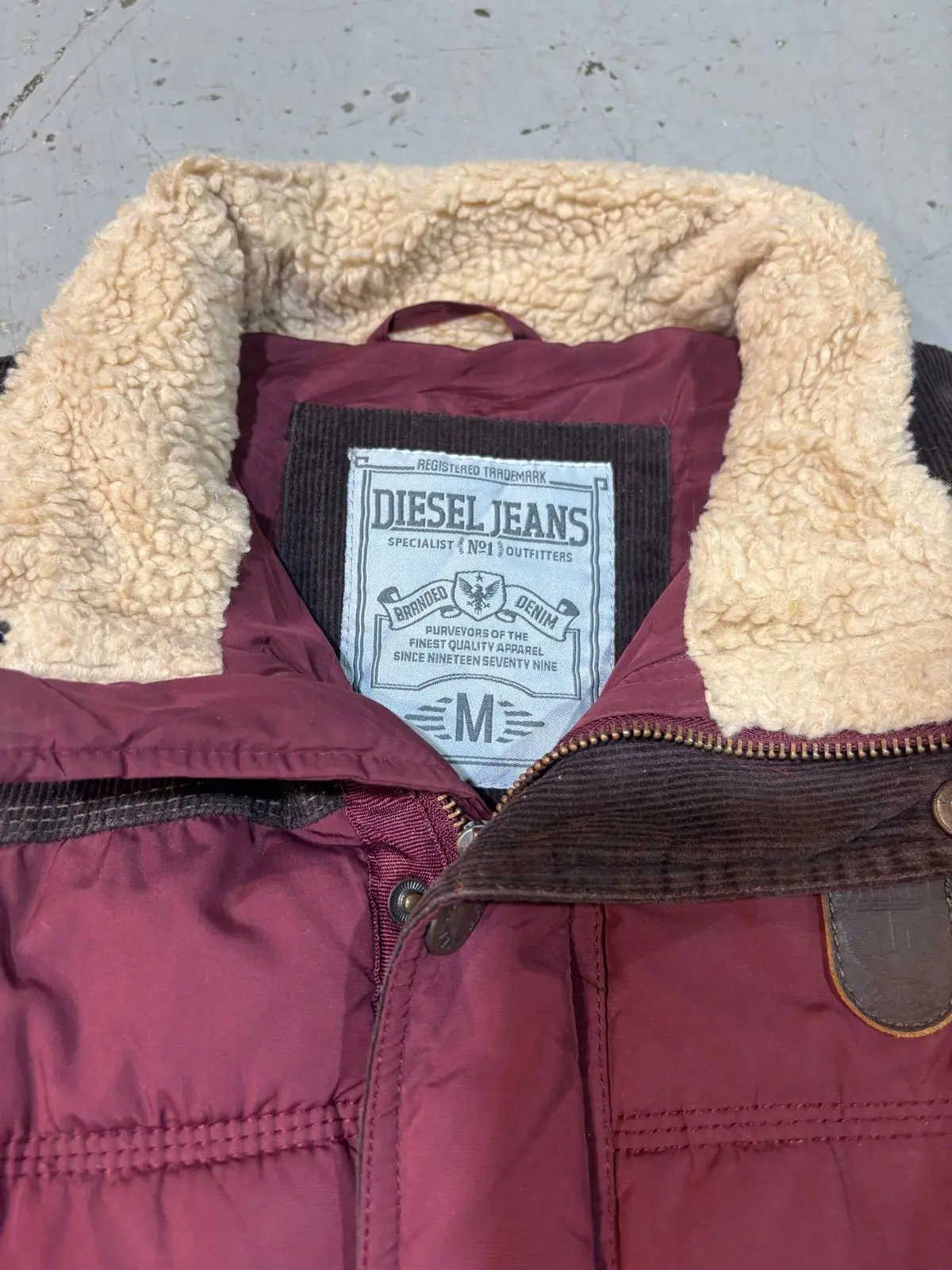 Diesel Quilted Puffer Vest Maroon