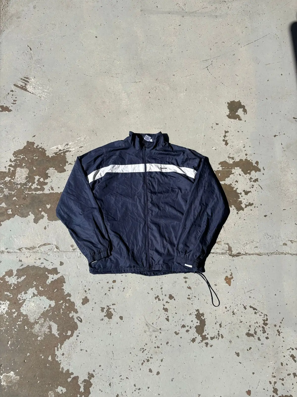 Reebok Vintage Reebok Navy Track Jacket with White Chest Stripe
