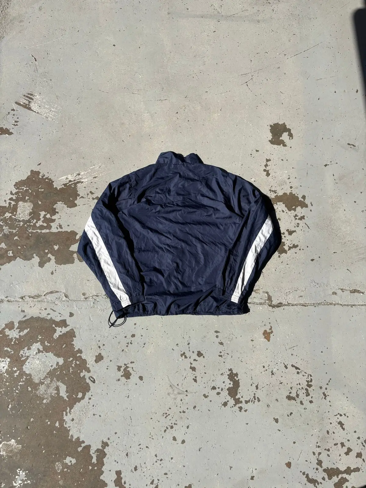 Vintage Reebok Navy Track Jacket with White Chest Stripe
