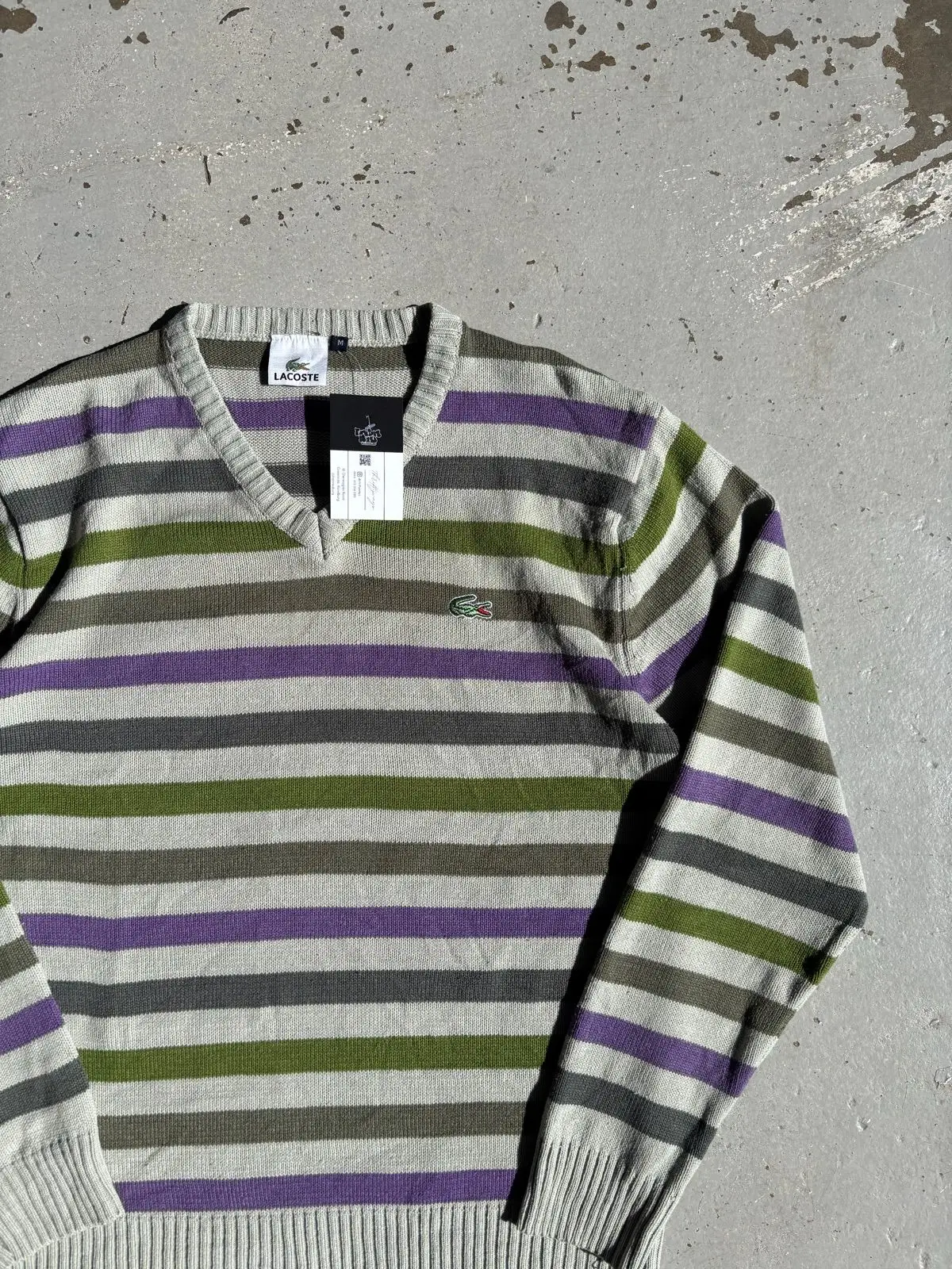 Lacoste Striped V-Neck Sweater