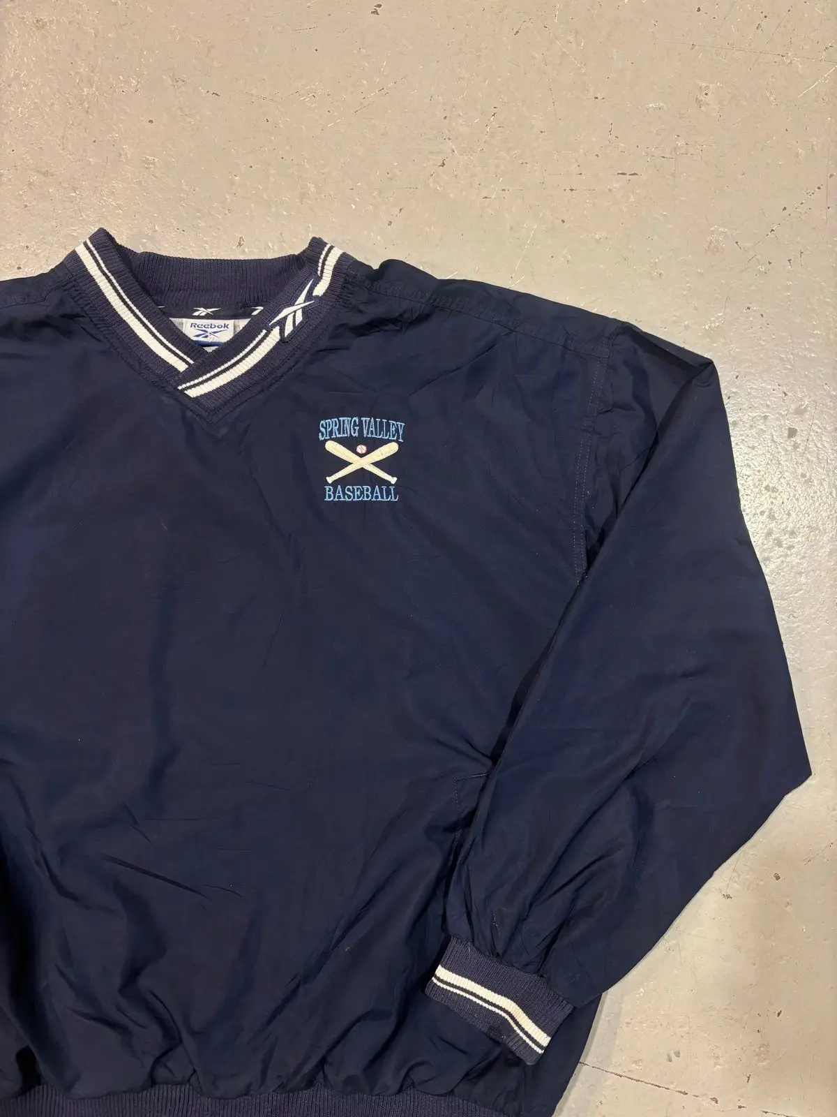 Reebok Spring Valley Baseball Windbreaker Jacket Navy Large