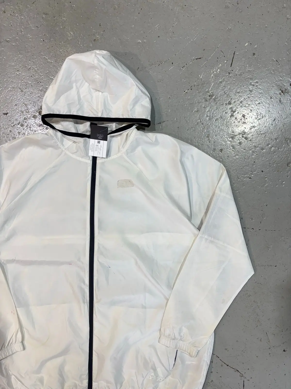 Adidas White Windbreaker Jacket