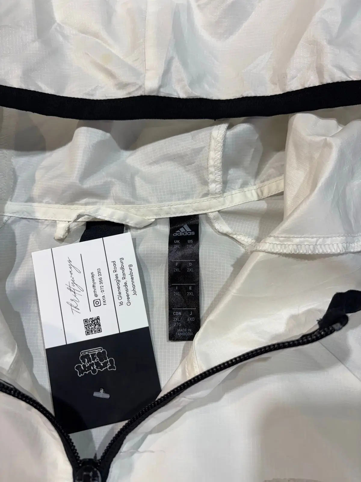 Adidas White Windbreaker Jacket