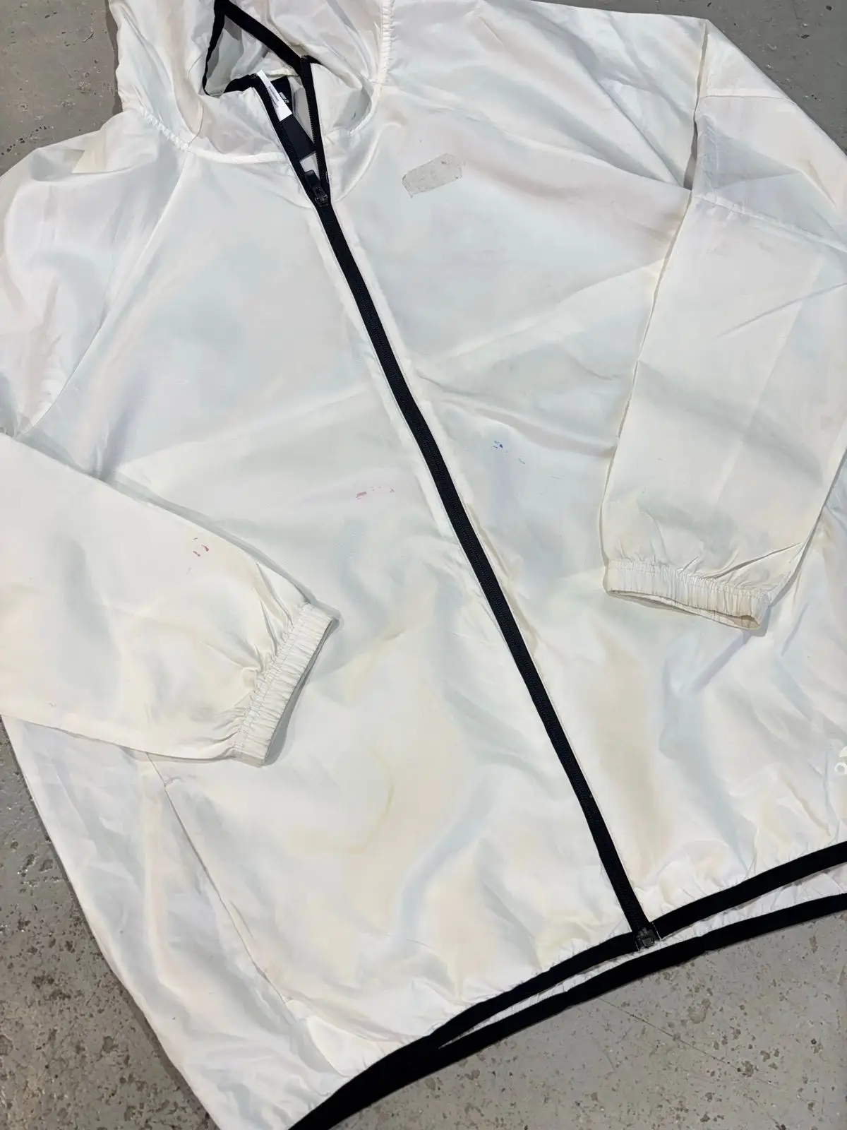 Adidas White Windbreaker Jacket