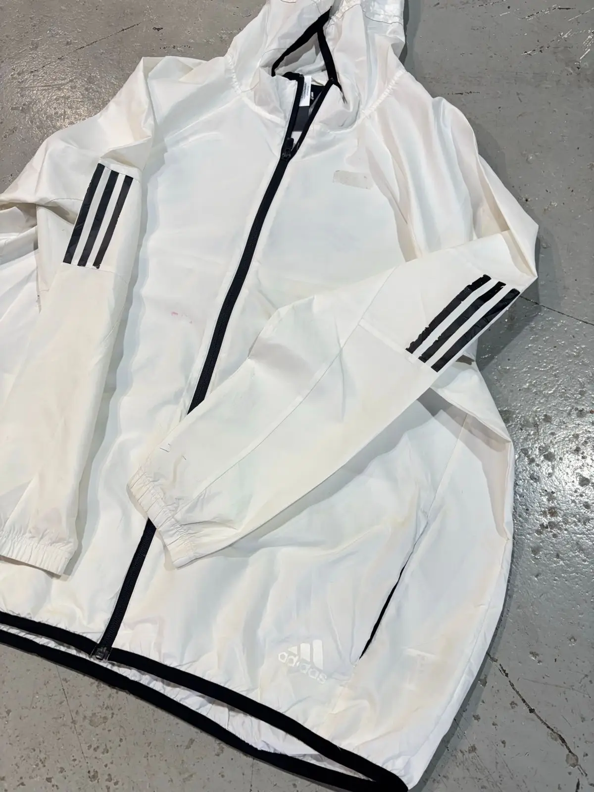 Adidas White Windbreaker Jacket