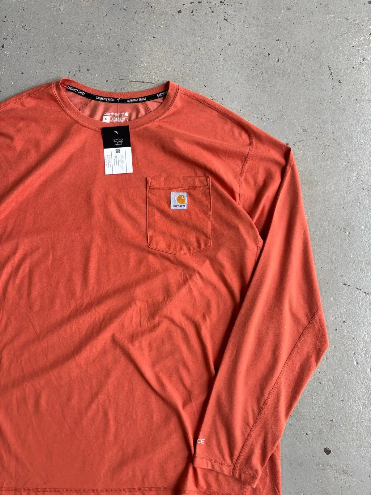 Carhartt Force Long Sleeve Pocket T-Shirt Orange