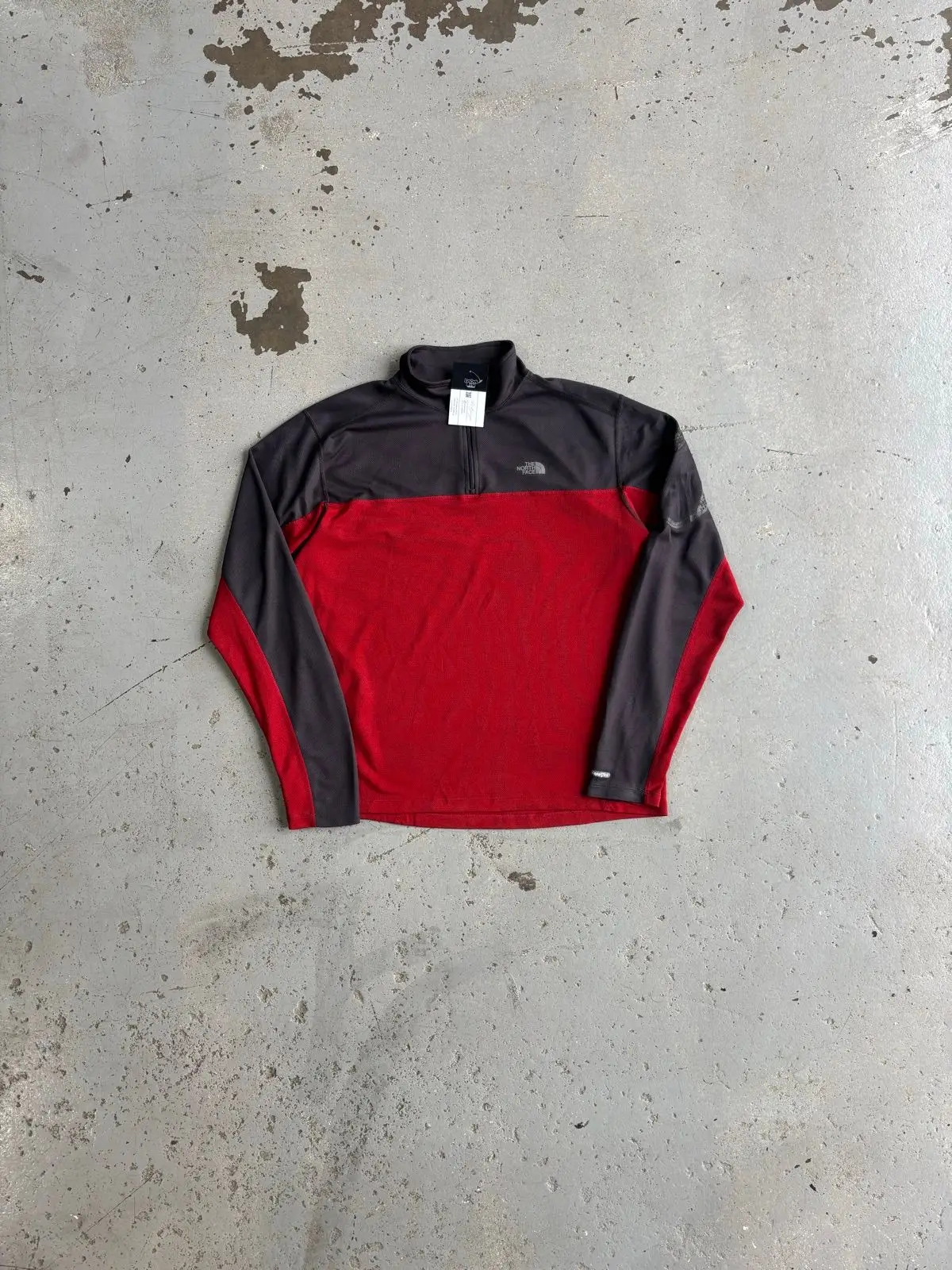 The North Face Quarter Zip Fleece Red Grey