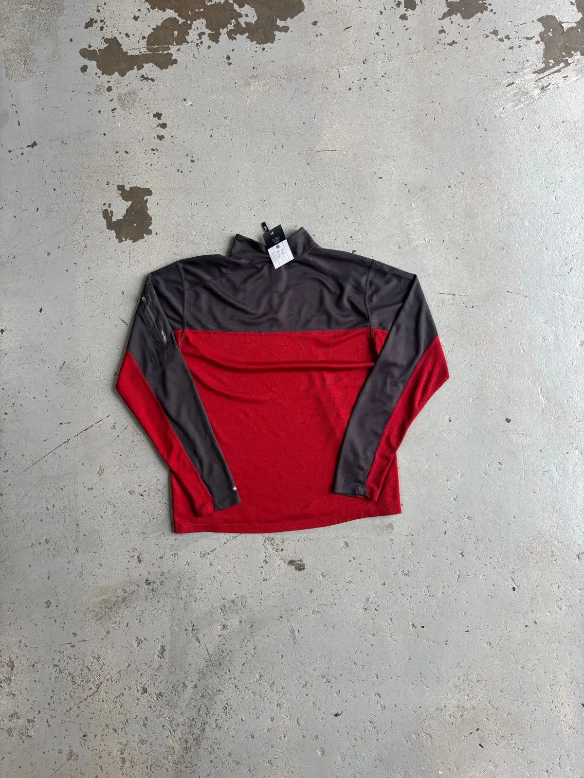 The North Face Quarter Zip Fleece Red Grey