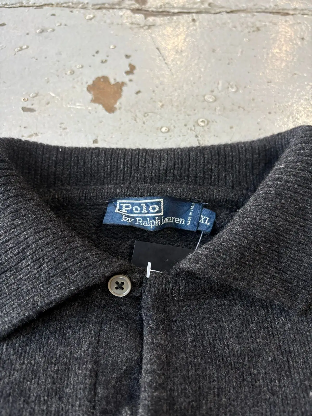 Ralph Lauren Dark Grey Knit Polo Sweater