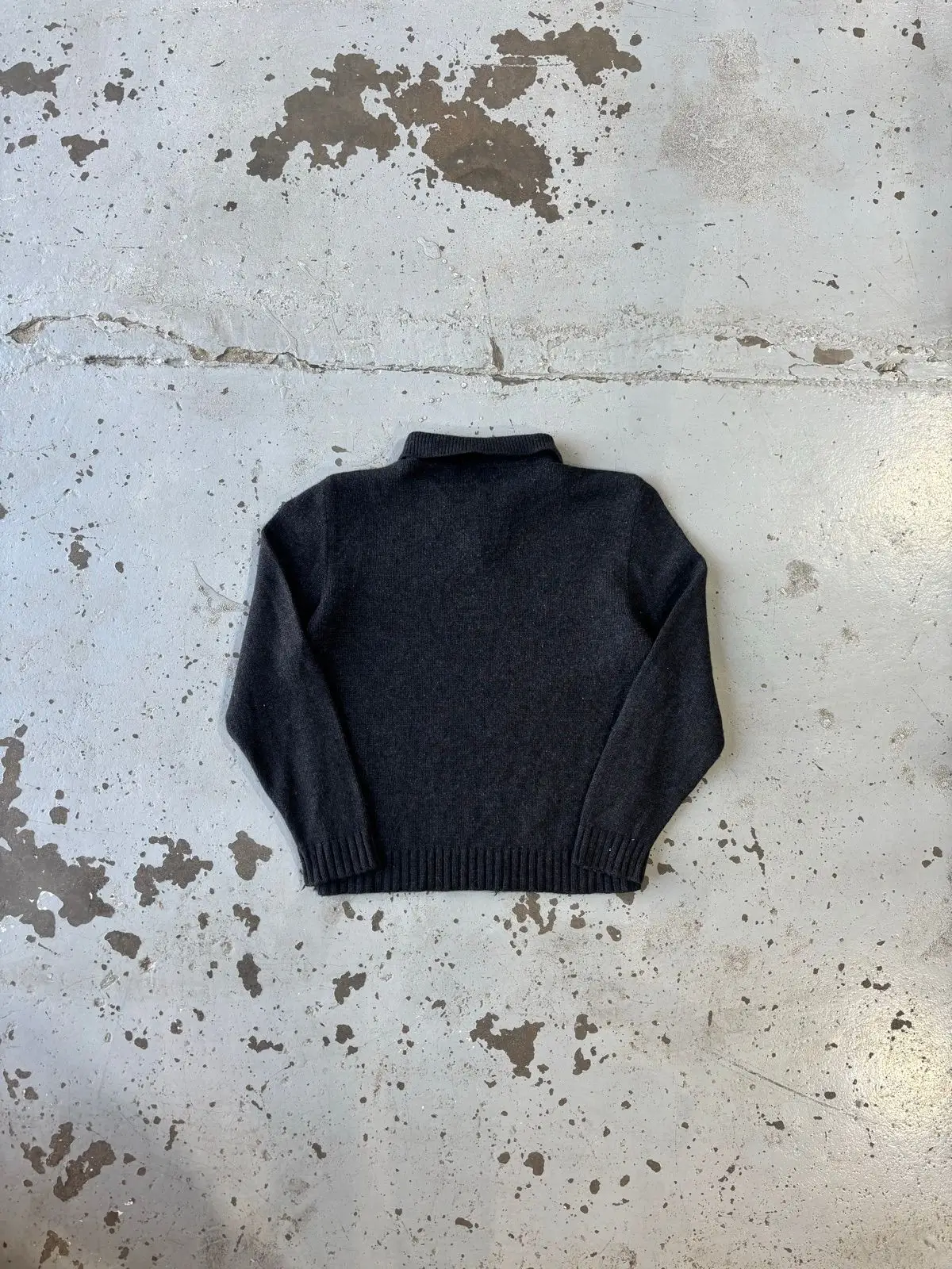Ralph Lauren Dark Grey Knit Polo Sweater