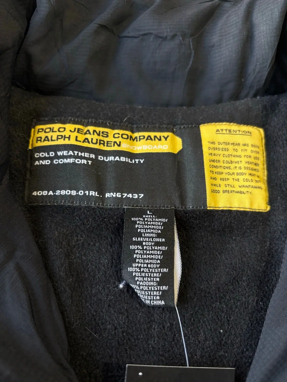 Polo Jeans Co. Ralph Lauren Black and Red Puffer Jacket