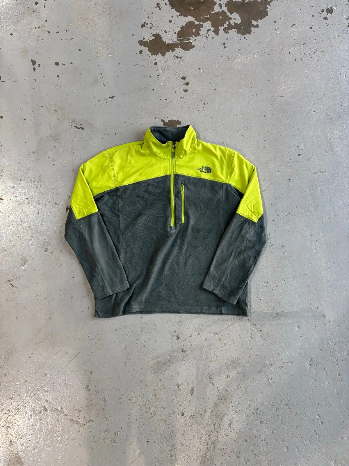 The North Face Half-Zip Fleece Jacket Grey Yellow