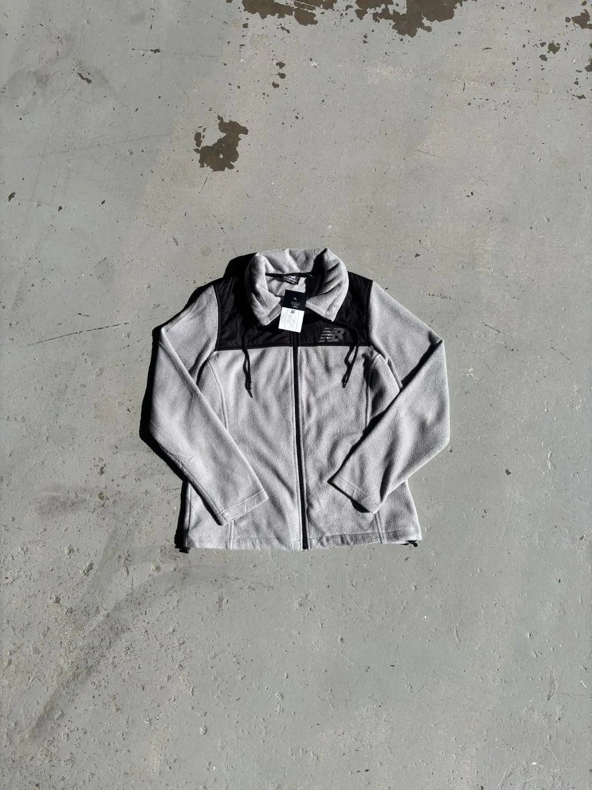 New Balance Grey & Black Fleece Zip Jacket
