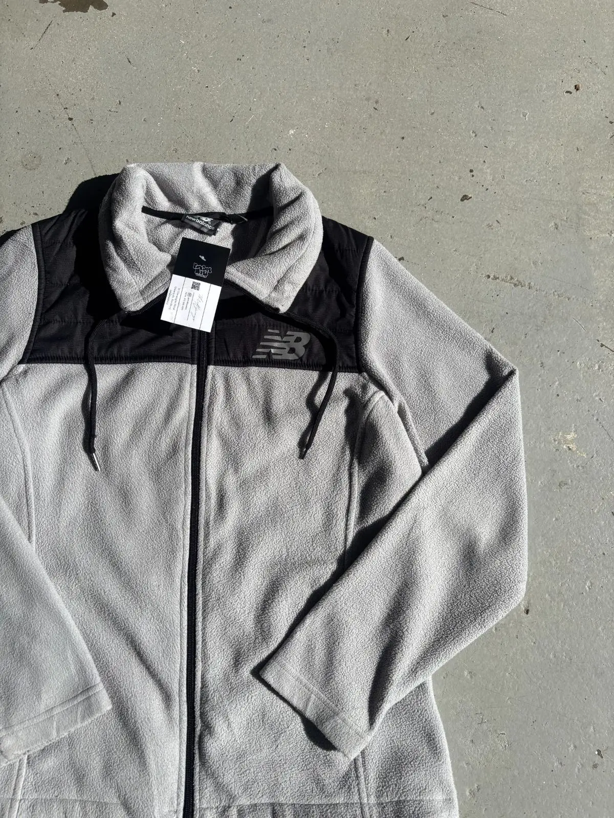 New Balance Grey & Black Fleece Zip Jacket