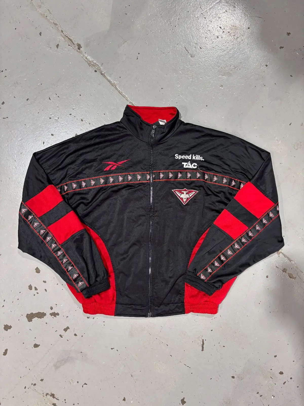 Reebok Vintage Reebok Track Jacket Black Red