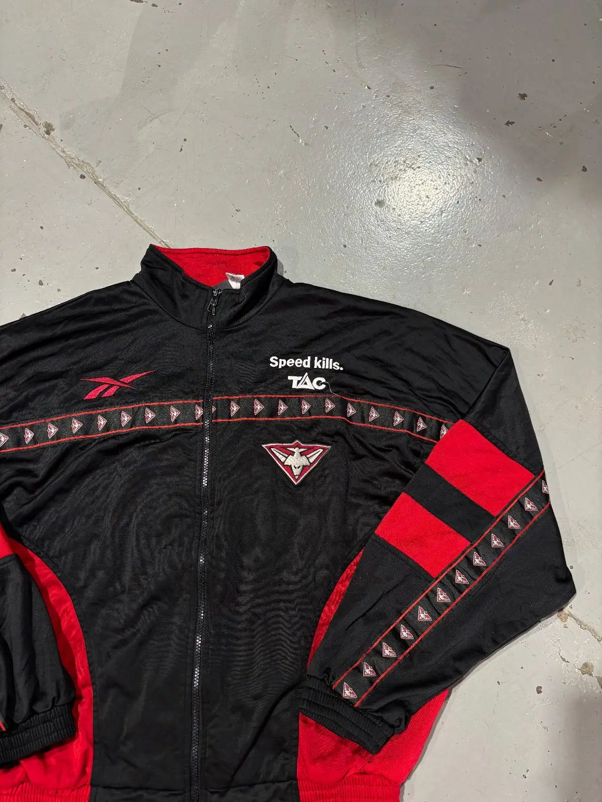 Vintage Reebok Track Jacket Black Red