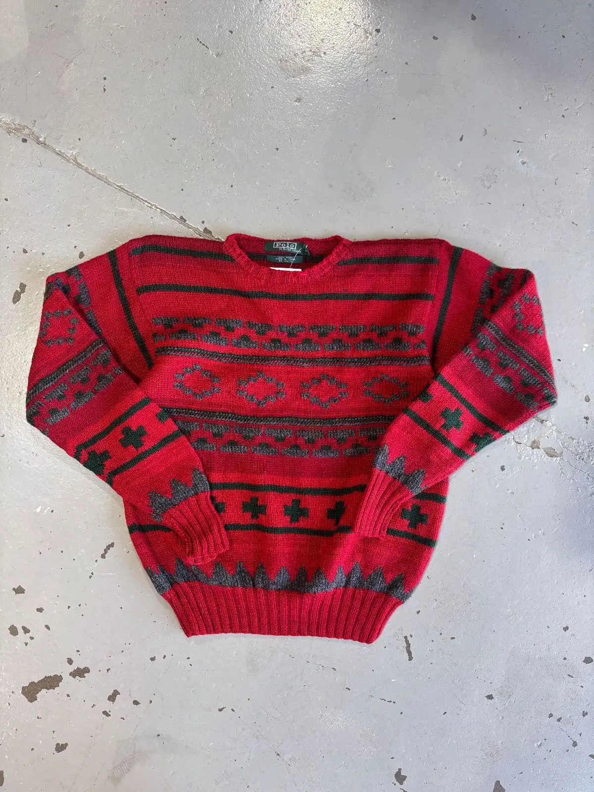 Ralph Lauren Polo Ralph Lauren Patterned Wool Sweater Red XL